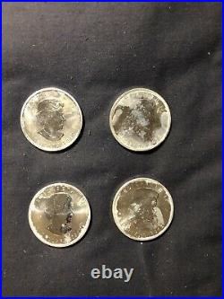 Canadian silver maple leaf coins 2012 FOUR COINS. TOTAL 4oz