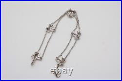 Christian Dior Vintage 1990s Ivy Maple Leaf Crystals Openwork Bracelet, Silver