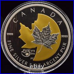 Coin Fine Silver Canadian Canada Maple Leaf 25th Anniversary 5oz 2013 BOX + COA Coin Fine Silver Canadian Canada Maple Leaf 25th Anniversary 5oz 2013 BOX + COA