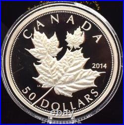 Coin Silver Proof Canada $50 2014 Canadian Maple Leaf Box COA