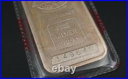 Commercial Engelhard Maple Leaf Original Plastic Silver Bar 1oz 999 Ag M1457