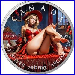 Crimson Red Edition 2026 $5 1 oz Silver Maple Leaf Coloured Coin