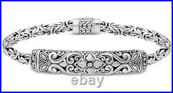 DEVATA Maple Leaf Sterling Silver Borobudur Chain Bracelet BYK3545SS L/8.0