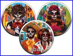 Día de Muertos 2022 Canadian Maple Leaf 1oz Silver Bullion Set of 3