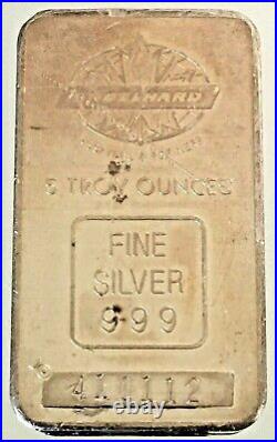 Engelhard 5 oz Silver Bar ULTRA Rare Canadian Maple Leaf 100 Tier 1 s/n 410112
