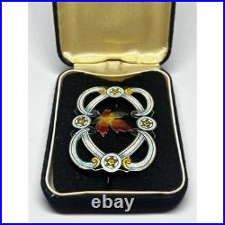 Fabulous Art Nouveau Richard Hemsley maple leaf enamel silver brooch Fabulous Art Nouveau Richard Hemsley maple leaf enamel silver brooch