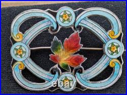 Fabulous Art Nouveau Richard Hemsley maple leaf enamel silver brooch Fabulous Art Nouveau Richard Hemsley maple leaf enamel silver brooch