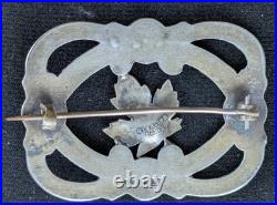 Fabulous Art Nouveau Richard Hemsley maple leaf enamel silver brooch