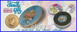 Family Day Bejeweled 2019 Maple Leaf Silver 1oz Coin