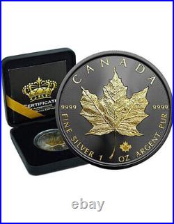 GOLD BLACK EMPIRE EDITION Maple Leaf 1 Oz Silver Coin 5$ Canada 2024