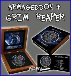 GRIM REAPER Death Maple Leaf Armageddon 4 1 Oz Silver Coin 5$ Canada 2021