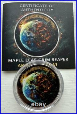 GRIM REAPER Death Maple Leaf Armageddon VI 1 Oz Silver Coin 5$ Canada 2023
