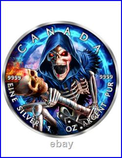 GRIM REAPER Death Maple Leaf Armageddon VII 1 oz Silver Coin Canada 2024