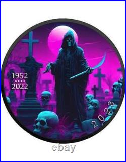 GRIM REAPER RIP Cemetery Edition Maple Leaf 1 Oz Silver oin 5$ Canada 2023