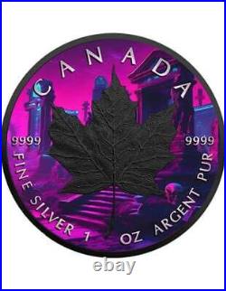 GRIM REAPER RIP Cemetery Edition Maple Leaf 1 Oz Silver oin 5$ Canada 2023