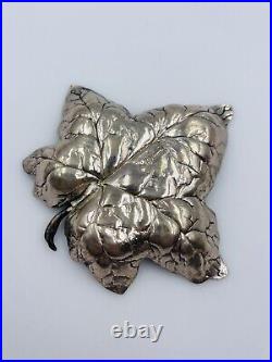Gianmaria Buccellati Italy Vintage Sterling Silver Maple Leaf Dish