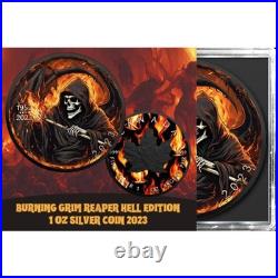 Grim Reaper Hell Edition 2023 $5 1 oz Silver Maple Leaf Coin
