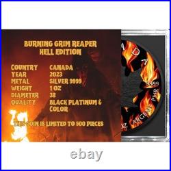 Grim Reaper Hell Edition 2023 $5 1 oz Silver Maple Leaf Coin