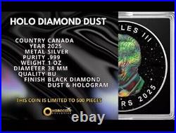 HOLO DIAMOND DUST Maple Leaf 1oz Silver Coin 5$ Canada? STUNNING COIN 2025