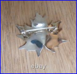 Hroar Prydz Norway Sterling Silver Enamel Maple Leaf Brooch andersen david