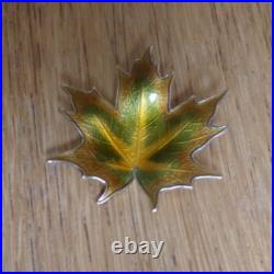 Hroar Prydz Norway Sterling Silver Enamel Maple Leaf Brooch andersen david