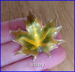Hroar Prydz Norway Sterling Silver Enamel Maple Leaf Brooch andersen david