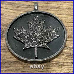 Jewellery Vintage 70's GUY VIDAL Brutalist Pewter Maple Leaf Pendant, RARE