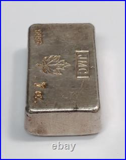 Johnson Matthey 7 Oz Old Pour Loaf Silver Bar. 999 Fine Silver Bar Maple Leaf