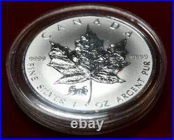 Kanada-Canada Maple 5 Dollar 1998 1 OZ F #4770 Reverse Proof Privy Mark Tiger