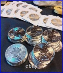LOT 5 X 2009 CANADA MAPLE LEAF 1 oz SILVER 9999 SILVER DOLLAR COIN? X 5