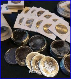 LOT 5 X 2009 CANADA MAPLE LEAF 1 oz SILVER 9999 SILVER DOLLAR COIN? X 5