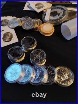 LOT 5 X 2009 CANADA MAPLE LEAF 1 oz SILVER 9999 SILVER DOLLAR COIN? X 5