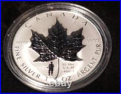 Legacy of Liberty WWII Maple Leaf Set of 3 Rev Proof. 999 Silver 1 OZ with COA