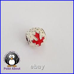 Limited Edition 2010 Pandora Canada Red Maple Leaf Silver Charm 790523ERW Rare