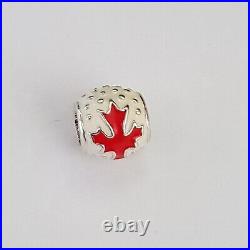 Limited Edition 2010 Pandora Canada Red Maple Leaf Silver Charm 790523ERW Rare