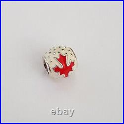 Limited Edition 2010 Pandora Canada Red Maple Leaf Silver Charm 790523ERW Rare