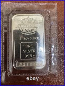 Lof (5) Consecutive Numbered 1oz Engelhard Maple Leaf Silver Bars Sealed MINT