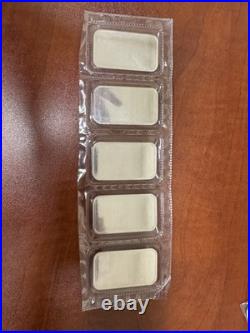 Lof (5) Consecutive Numbered 1oz Engelhard Maple Leaf Silver Bars Sealed MINT