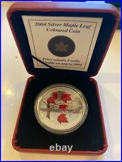 Lot Canada 1 Oz Silver Coin Maple Leaf 2001 2002 2003 2004 2005 2007 Coloured
