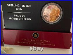 Lot Canada 1 Oz Silver Coin Maple Leaf 2001 2002 2003 2004 2005 2007 Coloured