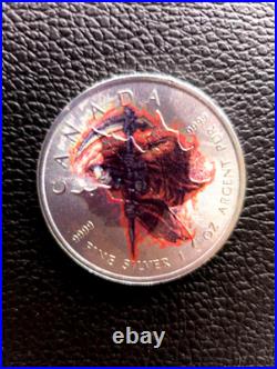 Lot of 4 Maple Leaf Canada Silver Coins Color, Geisha culture, Limited Edition