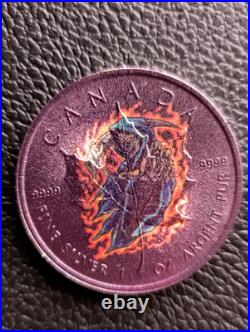 Lot of 4 Maple Leaf Canada Silver Coins Color, Geisha culture, Limited Edition