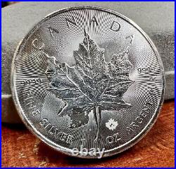 Lot of (7) 1 Oz. 9999 Fine Silver Argent Pur Canada Maple Leaf Collectible Coins