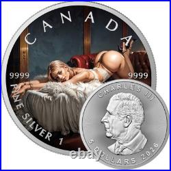 Lustful Sofa Edition 2026 $5 1 oz Silver Maple Leaf Coloured Coin 200 Mintage