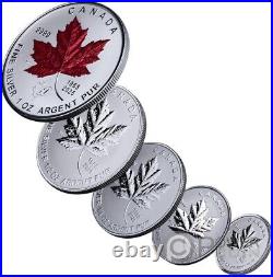 MAPLE LEAF Set 5 Silver Coins Canada 2025