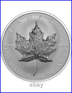 MAPLE LEAF Ultra High Relief 5 Oz Silver Coin 50$ Canada 2022