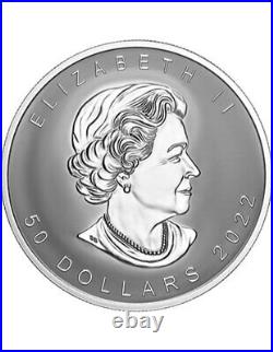 MAPLE LEAF Ultra High Relief 5 Oz Silver Coin 50$ Canada 2022