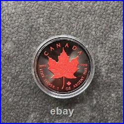 Maple Leaf 1OZ Ruby Ruby 2023 Silver Silver Black Ruthenium Canada Canada 250P2