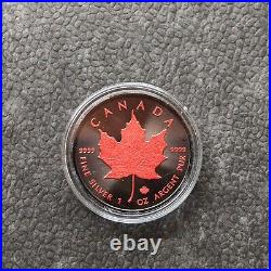 Maple Leaf 1OZ Ruby Ruby 2023 Silver Silver Black Ruthenium Canada Canada 250P2