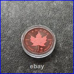 Maple Leaf 1OZ Ruby Ruby 2023 Silver Silver Black Ruthenium Canada Canada 250P2